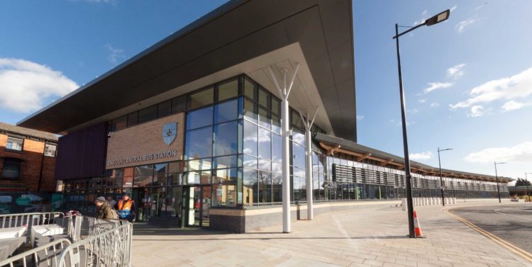 new bus station in Lincoln City centre - transport hub